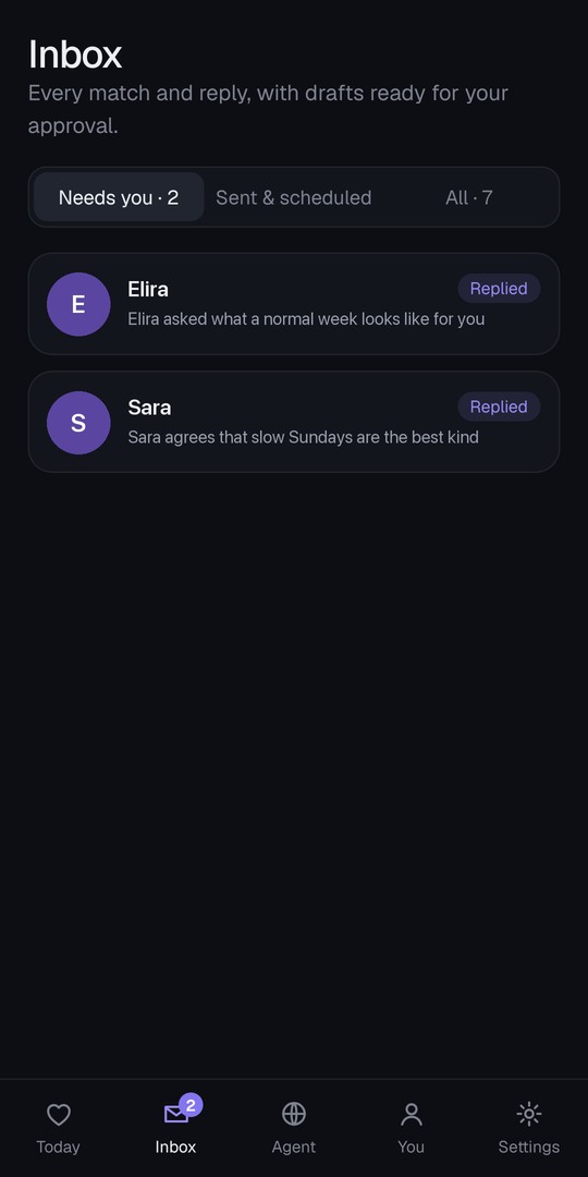 LoveDesk Inbox screen