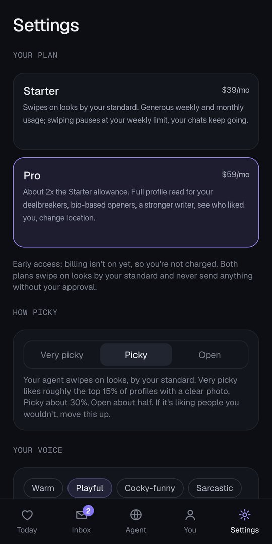 LoveDesk Settings screen